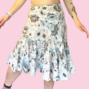 00s Ann Taylor cream midi skirt